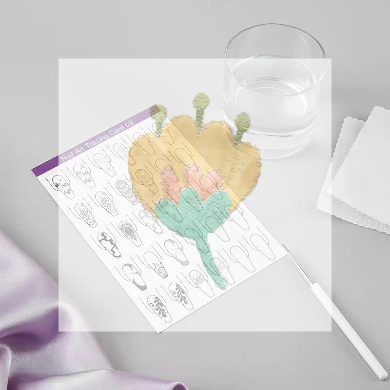 Resin Art Learning - Papel de Prática para Nail Art,