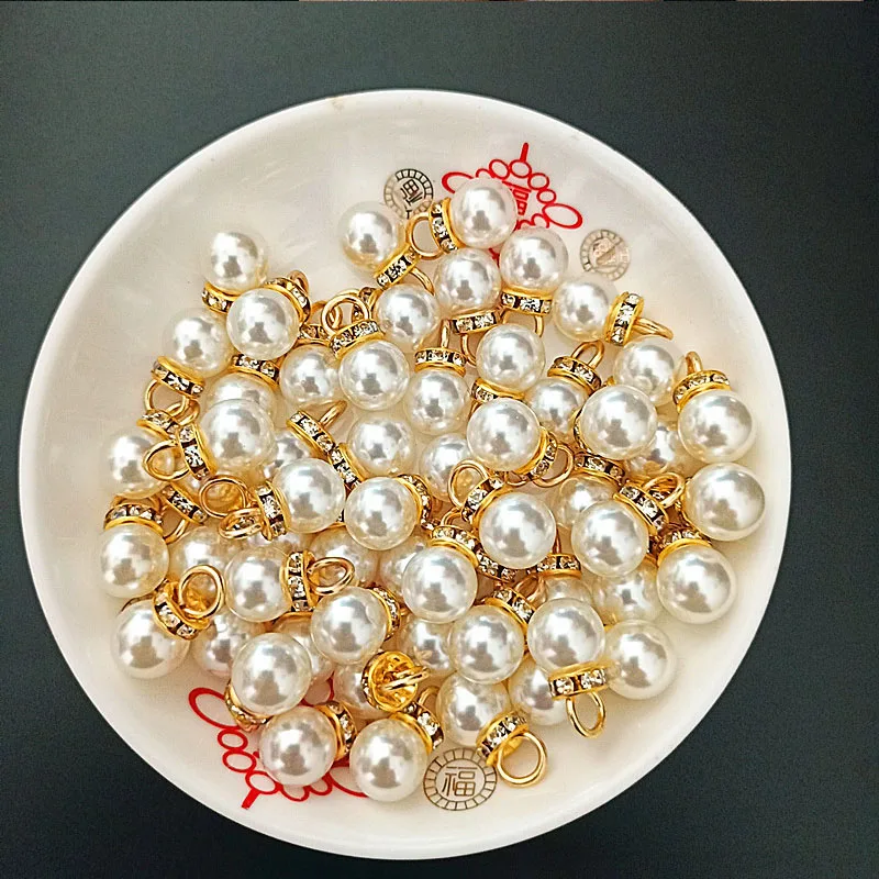 Resin Art Gift For Wedding - 30 pçs redondo pérola diamante pingente
