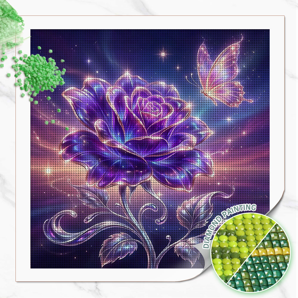 Resin Art Rose - Pintura em Diamante Huacan com Diamantes