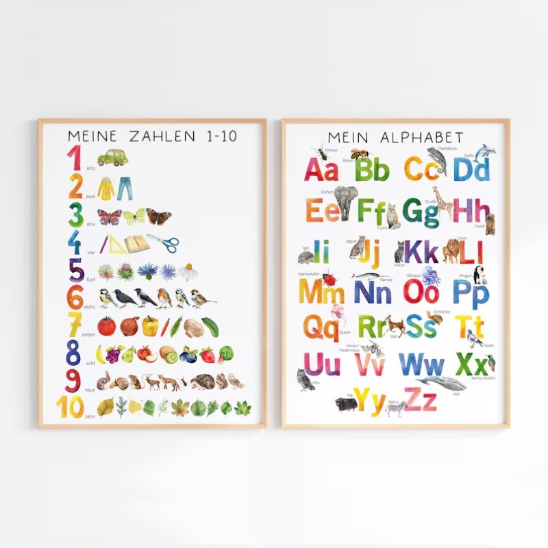 Resin Art Learning - Pôster Infantil ABC 2026: Números e