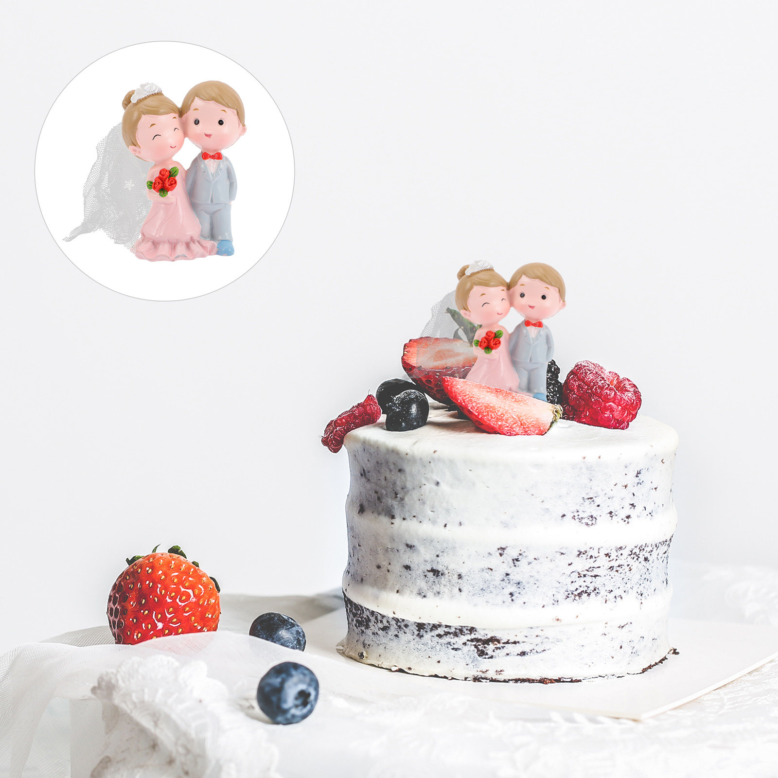 Resin Art Gift For Wedding - Decoração de Bolo de Casamento, Estátua