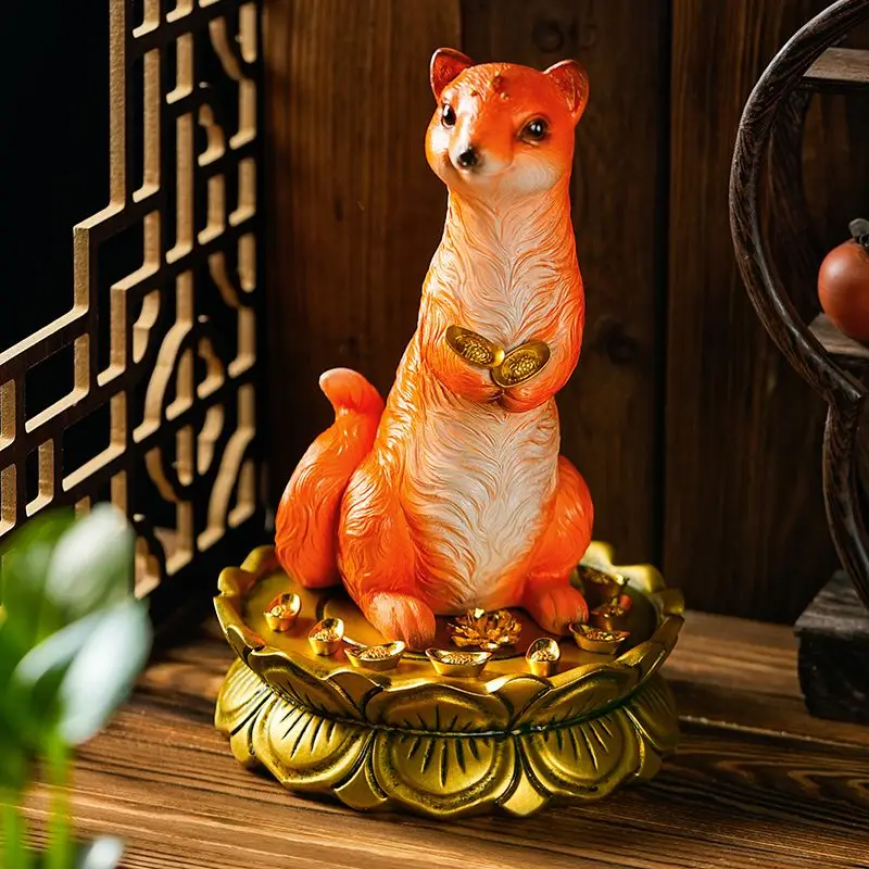 Resin Art Table Top - Wong tai sin ornamento doninha estátua