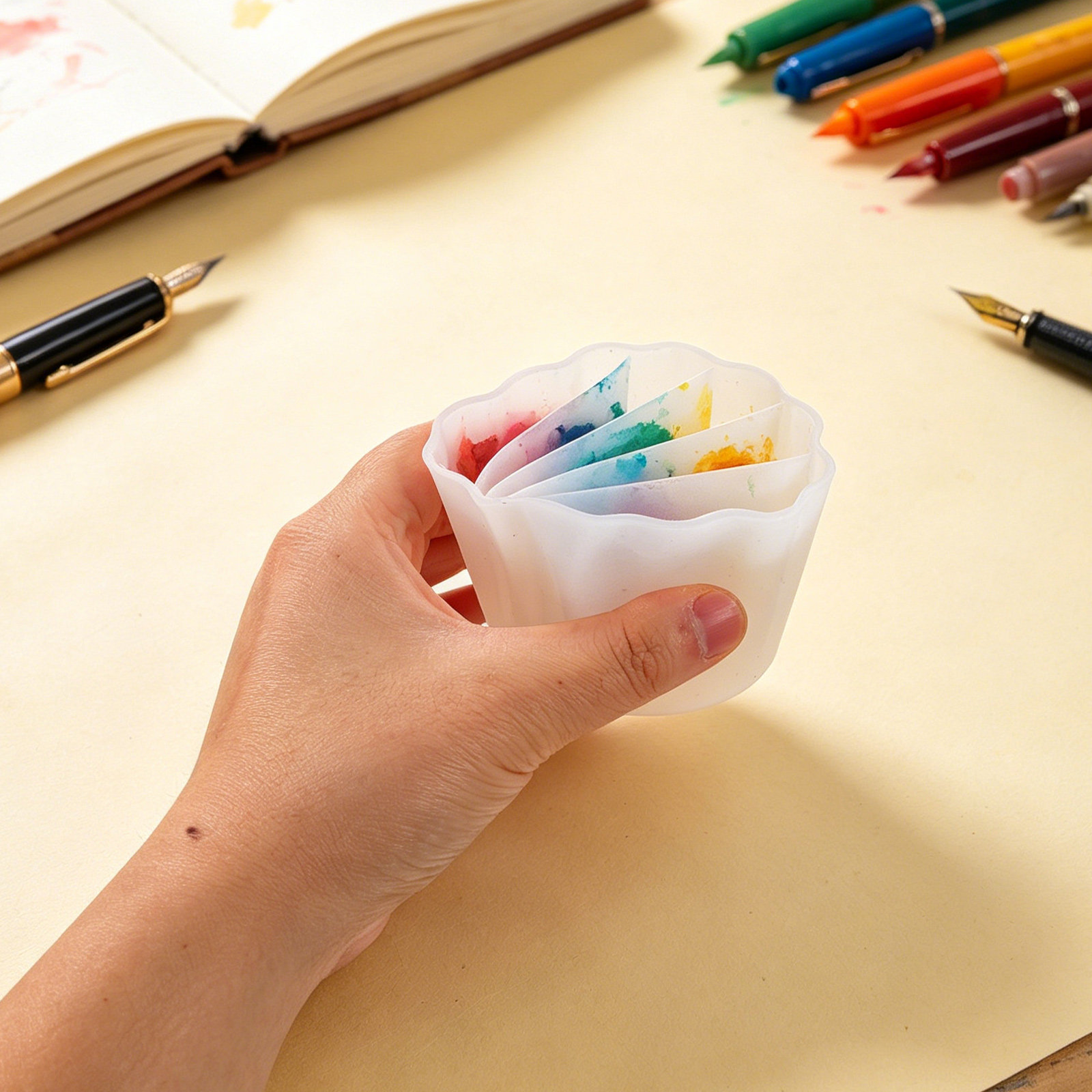 Resin Art Pouring - 4 Peças Copos de Silicone Divisíveis