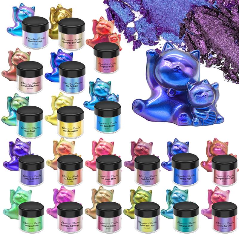 Glitter Powder Resin - Magia Descolorido Pó Perolado, Camaleões Espelho,