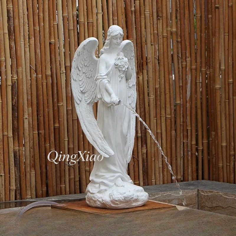 Resin Art Sculptures - Escultura de anjo europeu com fluxo
