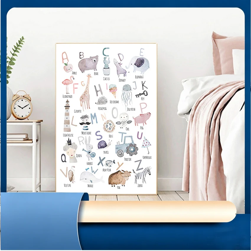 Resin Art Learning - Ilustração de Animais, Quadro Educativo para