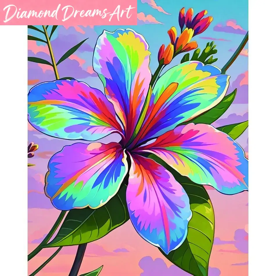 Resin Art Ideas - Pintura Diamante 5D Sem Moldura, Lírio