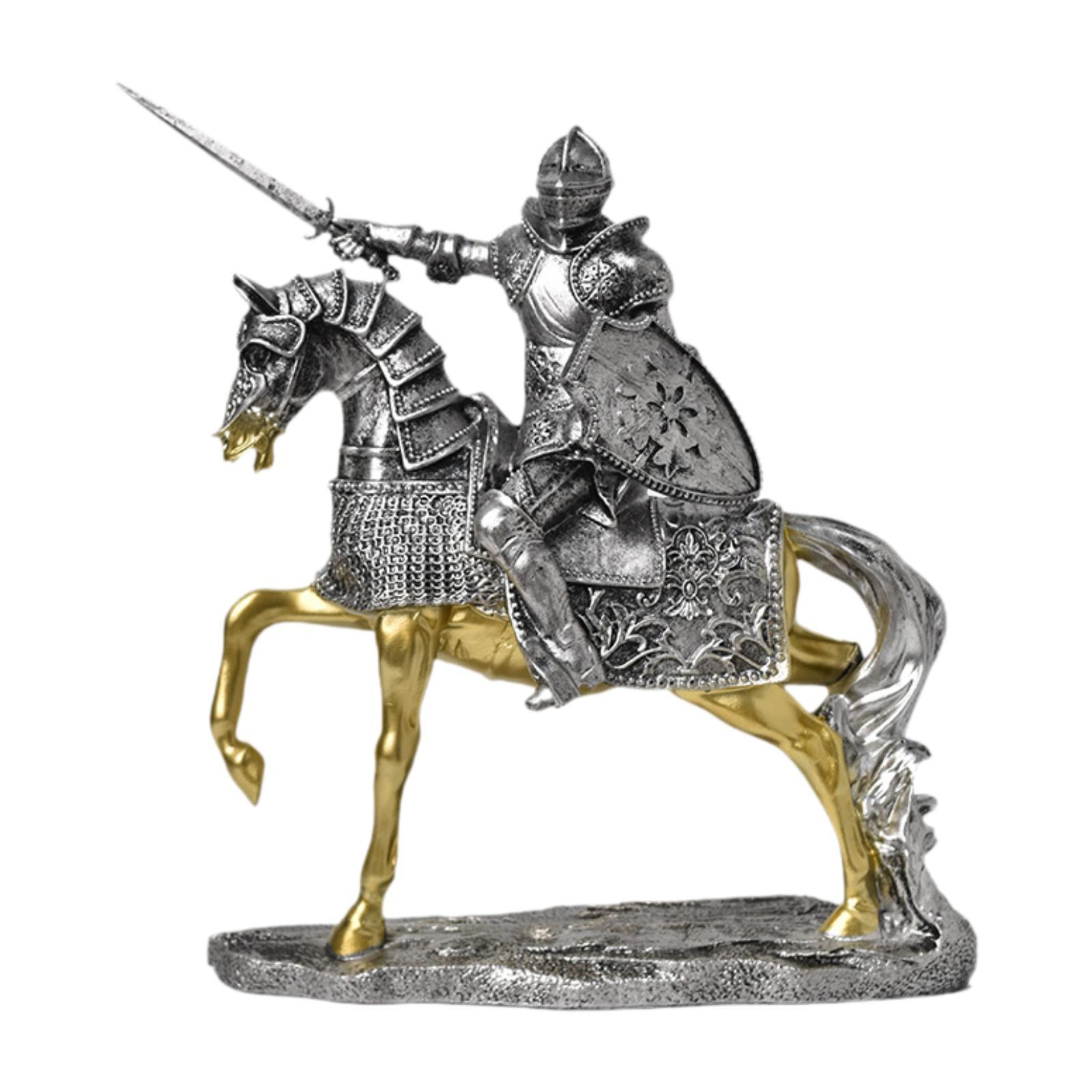 Estátua de cavalo de cavaleiro - Resin Art Table Top avaliação e preço