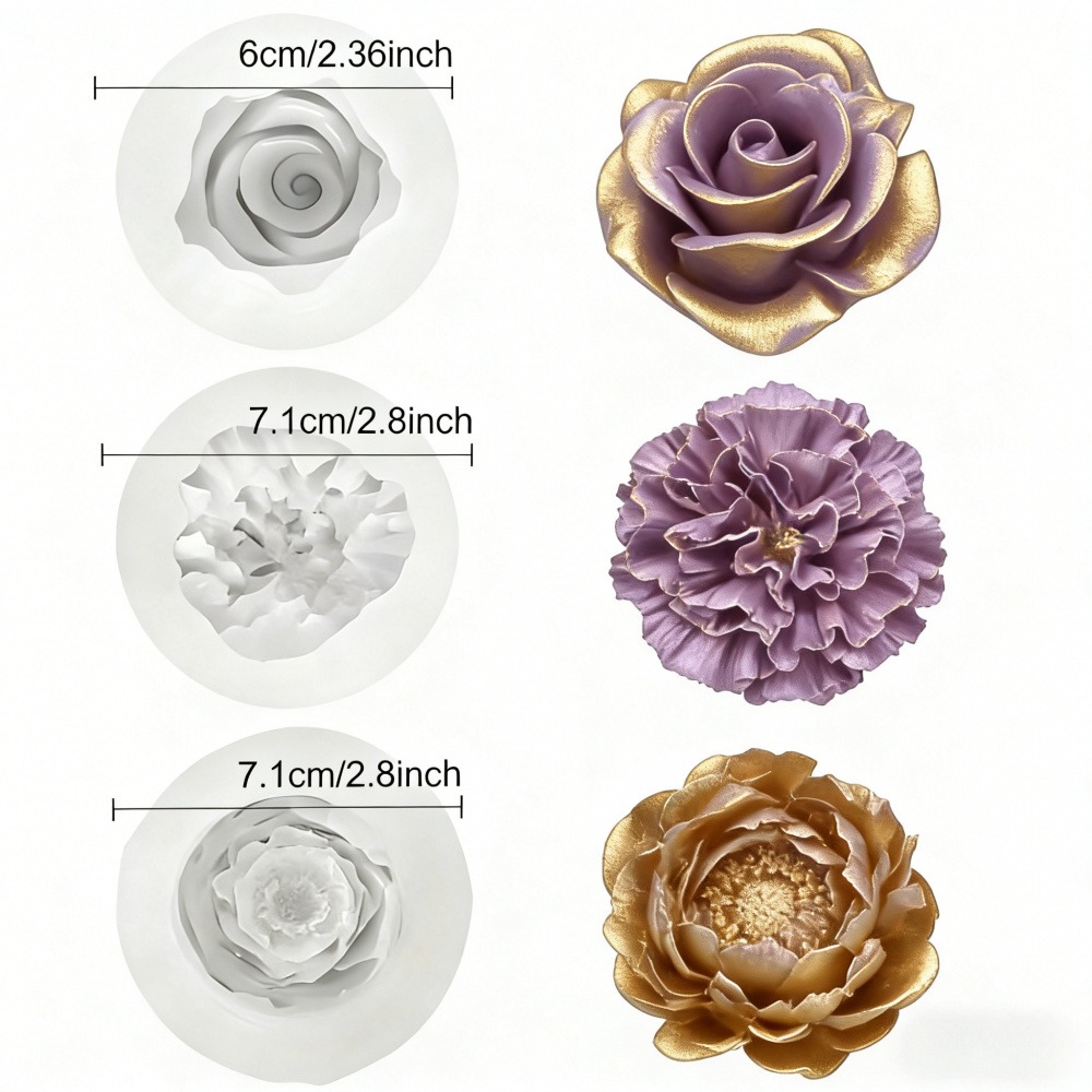 Conjunto de 3 Moldes de Silico - Resin Art Gift For Wedding avaliação e preço