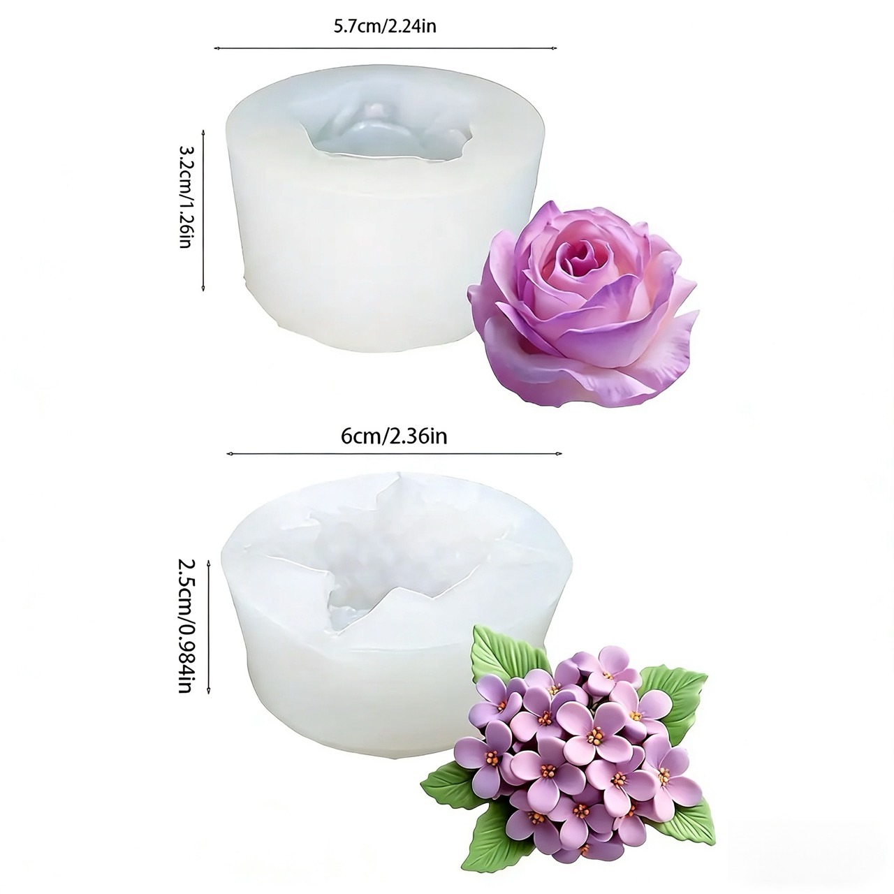 2 peças de moldes de silicone  - Resin Art Rose avaliação e preço